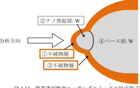 図 4-14    電界誘起酸素エッチングエミッタの組成模式図
