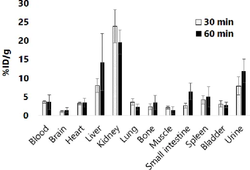 Figure 3.    Biodistribution of  11 C-tra-scFv in ICR mice. 