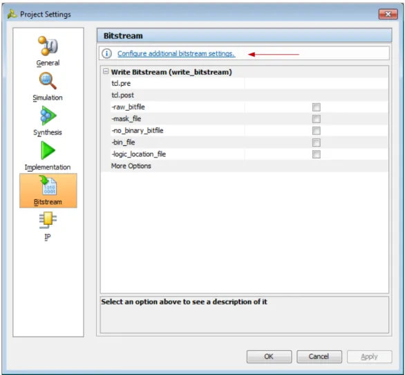 図 7 : [Project Settings] の [Bitstream] ビ ュ ー