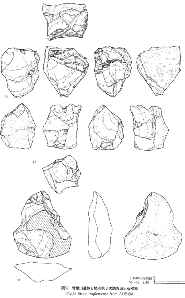 図 52  青葉 山遺跡 E地 点第 3次 調査 出土石器 181 Fig.52 Stone implements ttom AOE3(8)