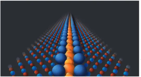 Illustration of an ordered defect superstructure forming at a grain boundary in magnesium oxide