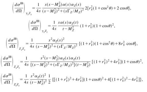 FIG. 9. Measured radiation-unfolded scattering angle distribu- distribu-tion, dR EB /d V 5~ d s EB /d V! / s ECEB , normalized to the prediction from the improved-Born approximation with fixed a 