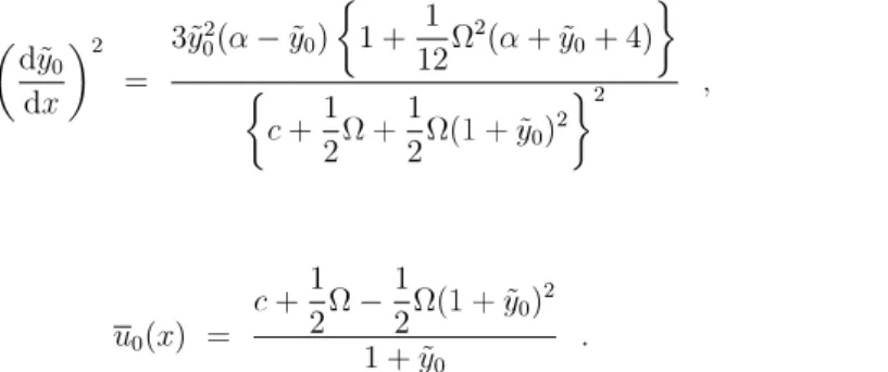 Figure 5 compares some computed results of wave profiles of steady solutions of the two long wave models, the  KdV model (12) and the strongly nonlinear model (16), with those of the full Euler system for different negative values of  \Omega(-3.2\leq\Omega