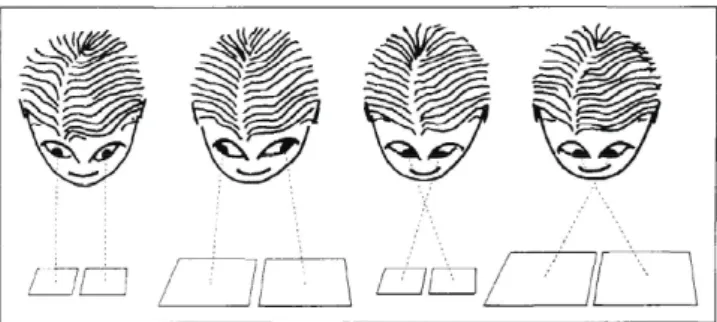 Figure 1: Viewing a stereo pair. Left‐to‐right: parallel view; diverging view lines;