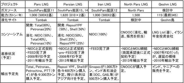 図表 9  イランの LNG 輸出計画 