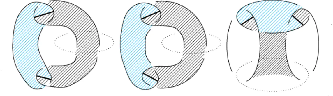 Figure 12: Two 3‐punctured spheres intersecting at two geodesics