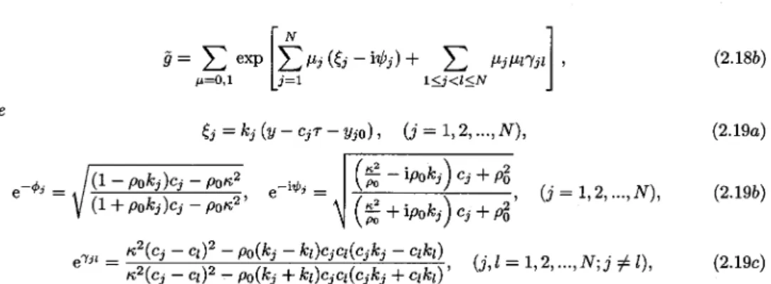 Figure 1 plots the velocities c+ \equiv  c_{j} ($\epsilon$_{j} = +1) and c_{-} \equiv  c_{j}($\epsilon$_{j} = -1) as a function of $\rho$_{0}k \equiv $\rho$_{0}k_{j}.