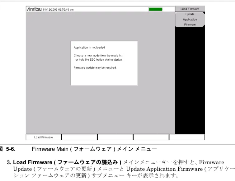 図 5-6. Firmware Main ( フォームウェア ) メイン メニュー