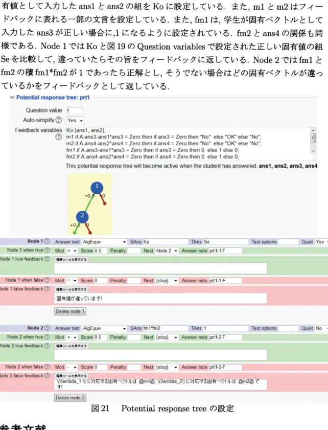 図 21 Potential response tree の設定