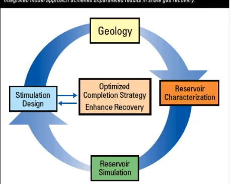 図 5  シェールガス開発に適用される技術サイクル  出所：  Schlumberger 社資料より作成  3-2.  開発  （1）  ナイジェリアのアグバミ油田  2008 年 7 月に Chevron はナイジェリア沖合のアグバミ/Agbami 油田（可採埋蔵量 10 億バレル）の生産 を開始した。回収率向上のため最初から油層頂部にガス圧入を実施している。Chevronは、Halliburtonと ともに、油田操業の半自動化を推進するデジタルオイルフィールド（Chevron は i-Field と呼ぶ