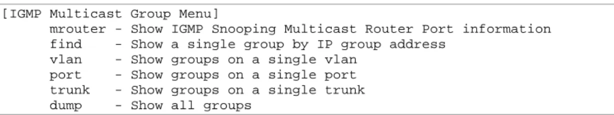 表 33  IGMP Multicast Router Menu 項目 