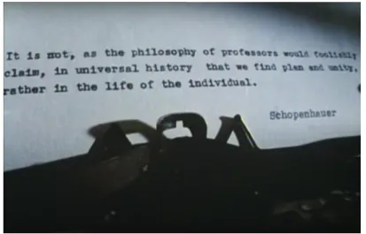 Figura 7. La scena d‟apertura del film che riporta la citazione di Schopenhauer. 