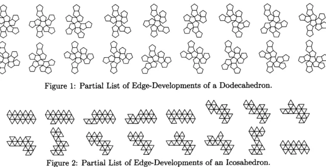 Figure 1: Partial List of Edge-Developments of a Dodecahedron.