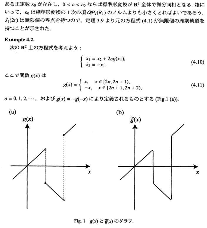 Fig. 1 $g(x)$ と $\overline{g}(x)$ のグラフ .