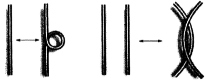 Fig. 10 Reidemeister moves I (left), II (right)