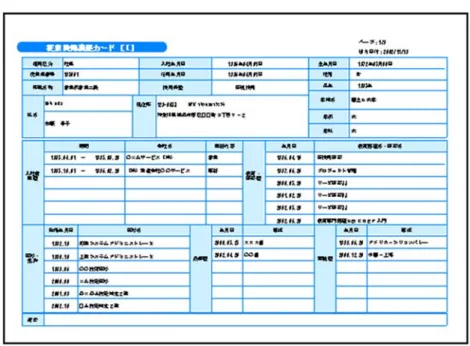 図 1-12　従業員勤務歴１（複数様式帳票例２）.fms の出力例
