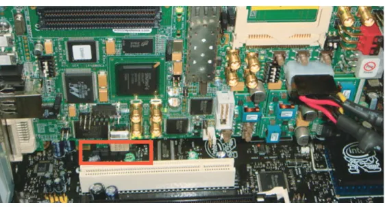 図  4 : PCI Express  のス ロ ッ ト 位置確認 と  SP605  ボー ド の挿入