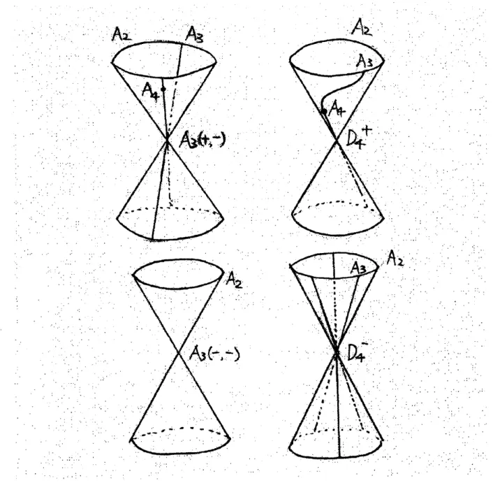 Figure 5: Stratifications by double Legendrian fibrations of a geometric so- so-lution.
