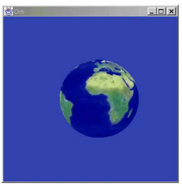 図 3.17 テクスチャを貼った円柱 図 3.18 テクスチャを貼った球 3.7  物体以外のグラフィックの表現   物体の作り方について紹介してきたが，次にその物体を彩る設定方法について紹介する． 3.7.1  背景の設定   Java3D における背景とは，無限方向にあるものを示すものである．つまり物体のない 空間の設定のことである．背景を設定するには Background  オブジェクトを設定する． SceneGraph に Background  オブジェクトをぶら下げる． Background オ