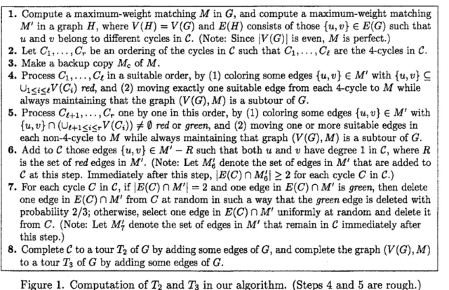 Figure 1. Computation of $T_{2}$ and $T_{3}$ in our algorithm. (Steps 4 and 5 are rough.) Steps 4 and 5 in Figure 1 are rough; their details are very complicated and will be given in the subsequent sections