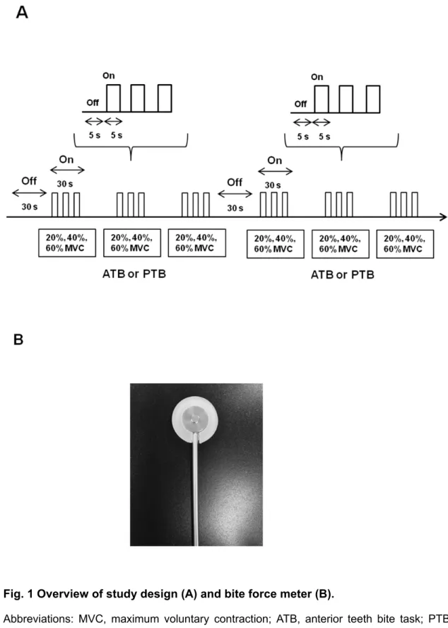 Fig. 1 Overview of study design (A) and bite force meter (B). 