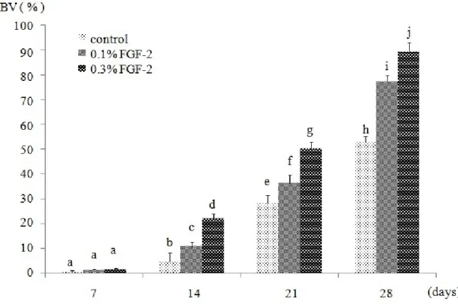 Fig 6. Bone volume in non-critical-sized bone defects.