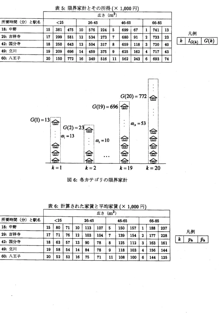 図 6: 各カテゴリの限界家計