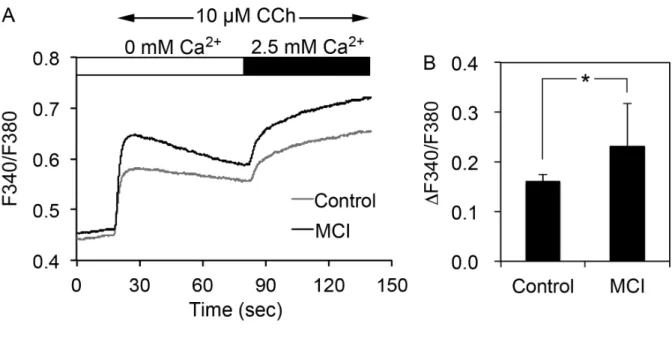 Fig. 2.5 Effect of MCI-186 on the calcium mobilization in isolated parotid acinar cells