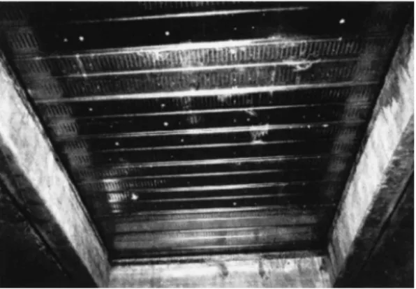 Fig. 1 Sectional shape and dimensions of Hi-Deck R-100 Photo 1 Under view of concrete slab using Hi-Deck R-100