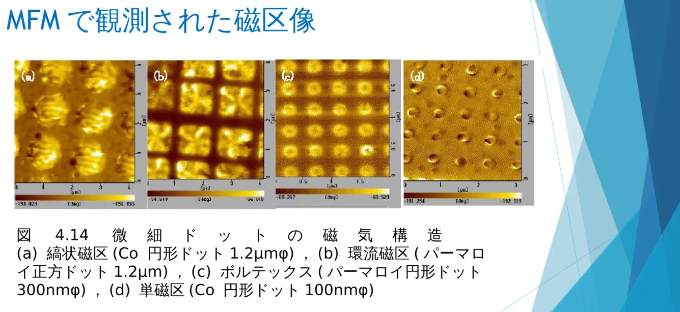 図 4.14 微 細 ド ッ ト の 磁 気 構 造 