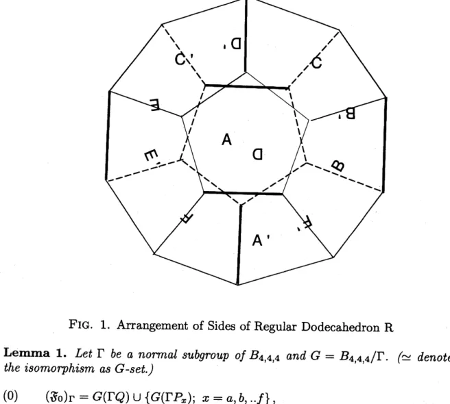 Fig. 1. Arrangement of Sides of Regular Dodecahedron $\mathrm{R}$