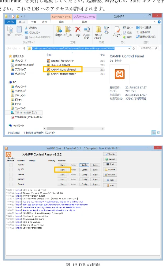 図  12.DB の起動 