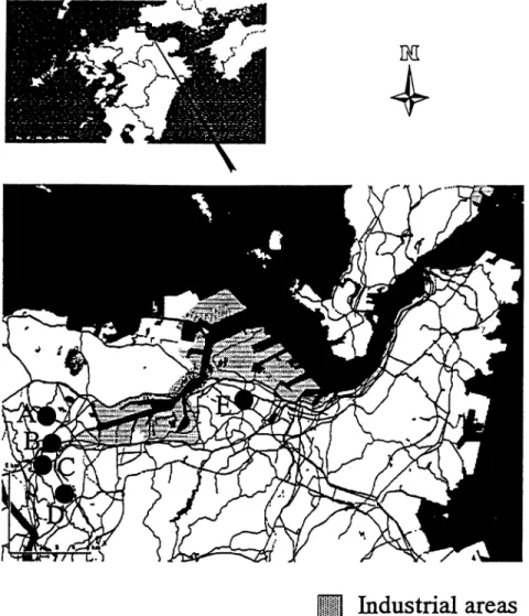 Fig.  2  Sampling  locations  in  Kitakyushu  City