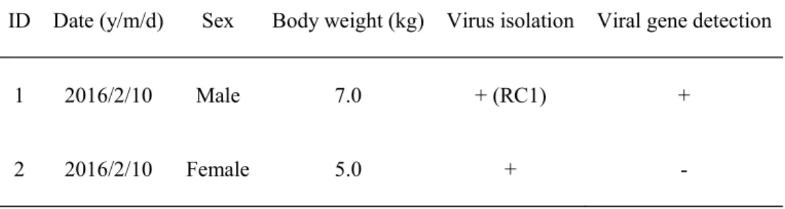 Table 4-1. Isolation and detection of PRV in raccoons. 