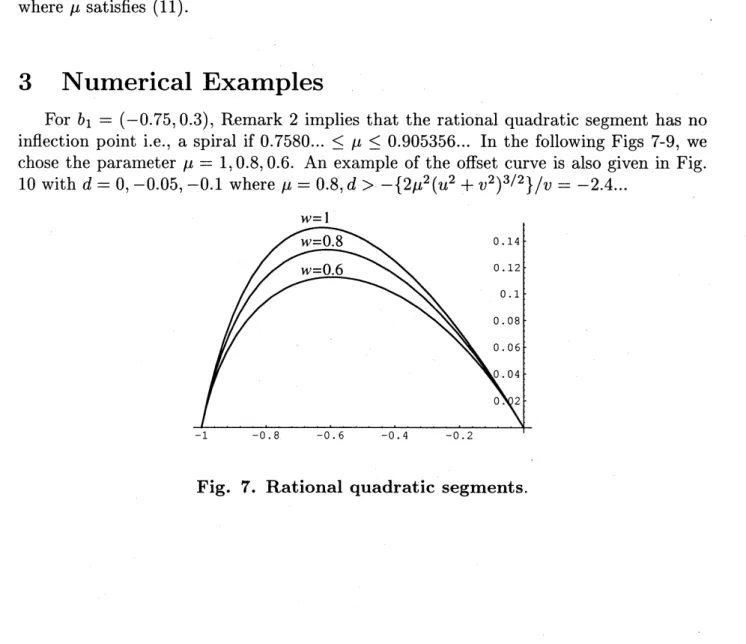 Fig. 7. Rational quadratic segments.