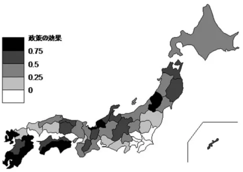 図 3  ジェネリック医薬品普及政策の地域的な傾向 