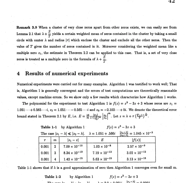 Table 1-1 shows that if $\lambda$ is a good approximation of zero then Algorithm 1 converges $e$ ven for small $\mathrm{m}$ .