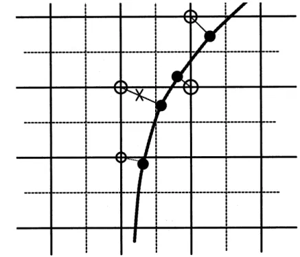 図 2: 回転渦の旋回中心軸候補点の取捨選択