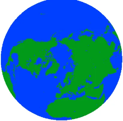 図 2 EASE polar grid projection (Lambert’s Azimuthal equal-area).