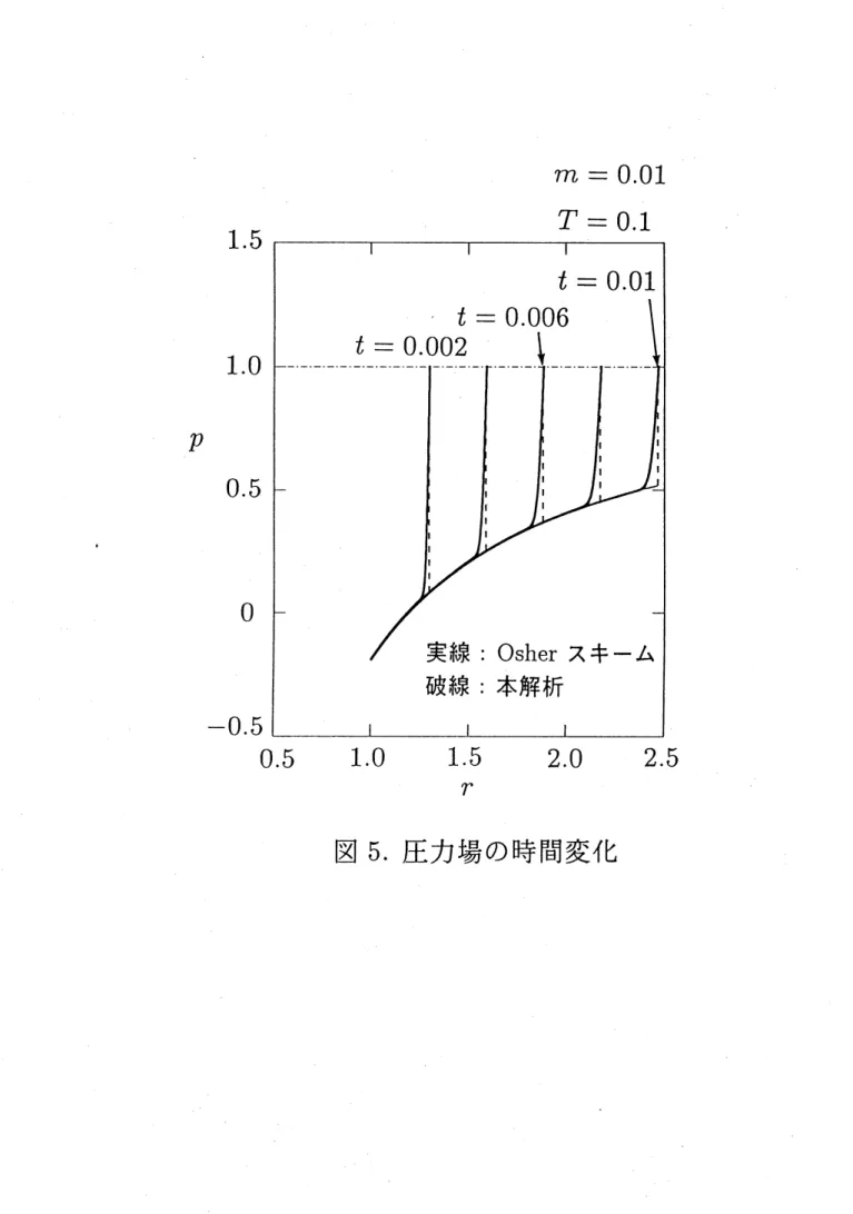 図 5. 圧力場の時間変化