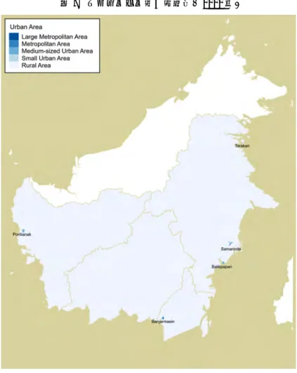 図 7 カリマンタン島の都市圏（ 2010 年）