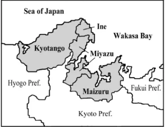 Fig. 1 Map showing northern Kyoto Prefecture.