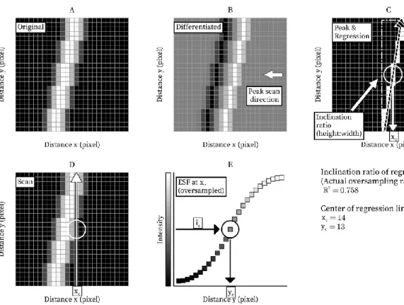 Figure 4. Schema of the edge spread function (ESF) measurement process 