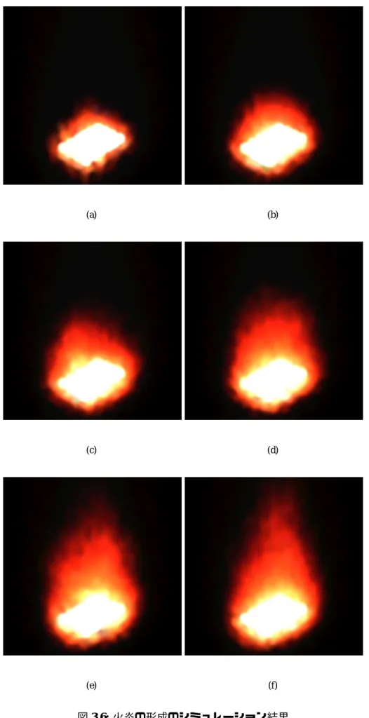 図 3.6: 火炎の形成のシミュレーション結果