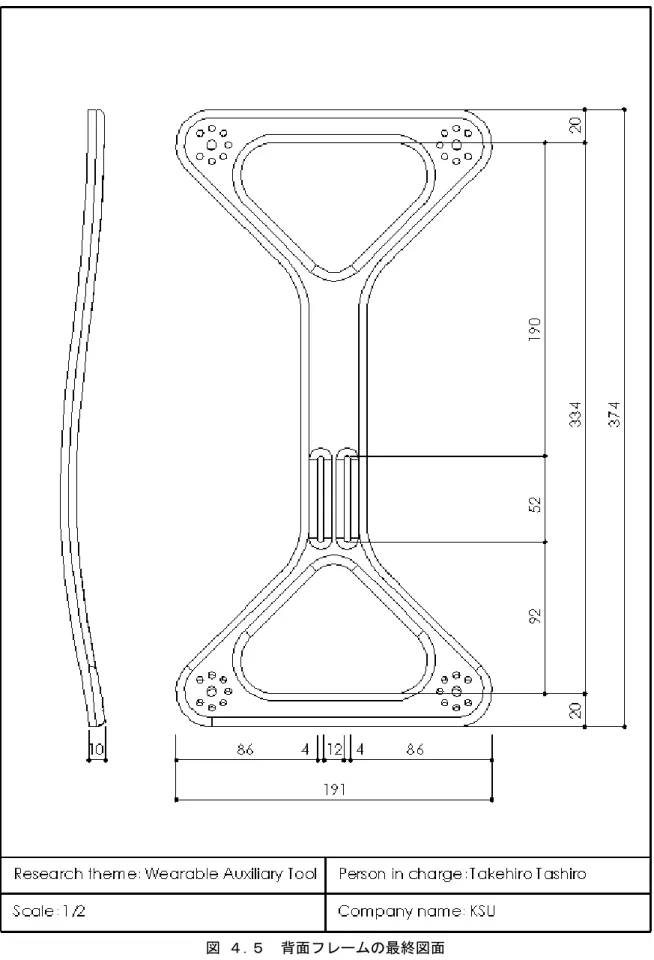 図 ４.５  背面フレームの最終図面