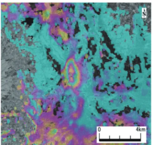 Fig. 15 Accumulation pattern of land subsidence by DInSAR results of JERS-1/SAR, ALOS/PALSAR and ALOS-2/PALSAR-2 data