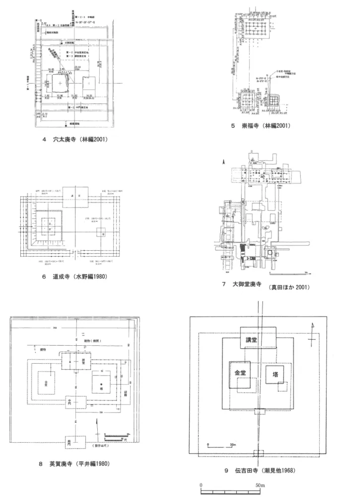 図 9　観世音寺式伽藍配置寺院集成２