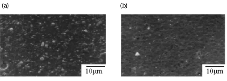 Fig. 5-2 Ti X Cr Y Al Z films synthesized by (a) conventional cathode and (b) plasma enhanced cathode