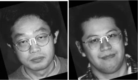 図 4.12: 抽出したブリッジ，プロップ (1) 低解像度輪郭画像において，輪郭線 label e の左右の y 座標が最大となる点を求め，各々 の x 座標を rim lx ，rim rx とする． (2) ブリッジの左右の端点の x 座標を各々d 2l ，d 2r とし， d 2l − rim lx > hol (4.27) rim rx − d 2r > hol (4.28) ならば，その部分はリムの下部と推定し，リムがあると判定する．ここで，hol は領域 T e の横幅を表す． リム