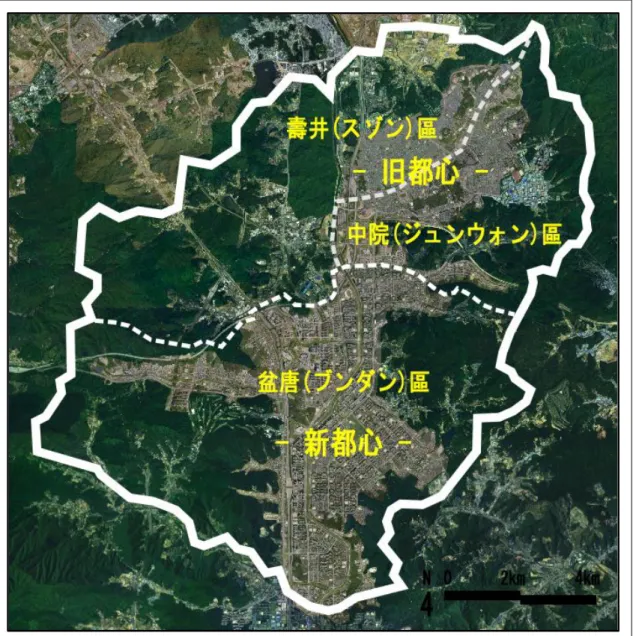 図 4-2  城南市の生活圏図(2016 年 9 月現在) 